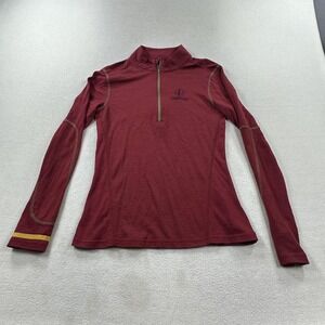Leupold Pullover Womens Medium Red Merino Wool 1/4 Zip Hunting Base Layer